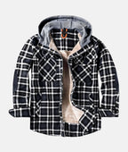 Men's Hooded Winter Shirt Jacket | Plaid