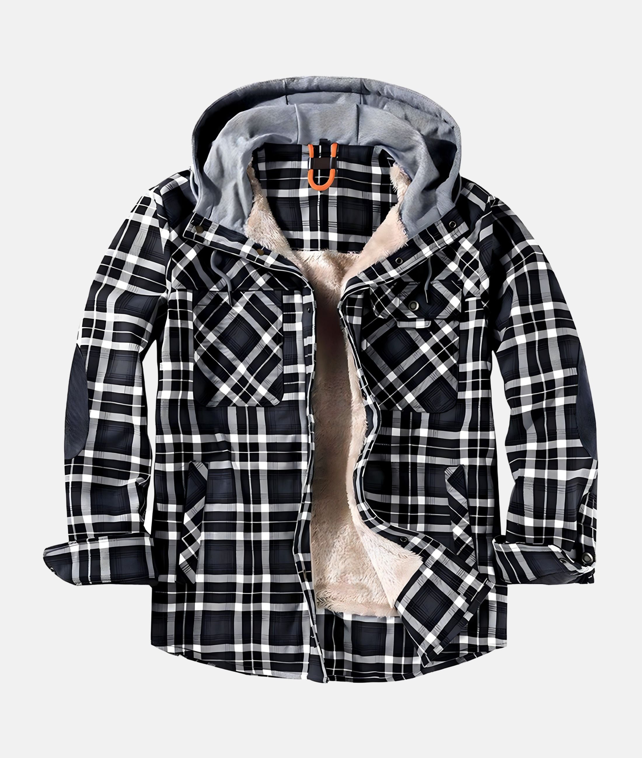 Men's Hooded Winter Shirt Jacket | Plaid