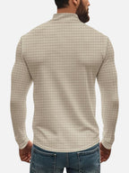 Men's Long Sleeve Quarter Zip Knit Sweater | Mock Neck