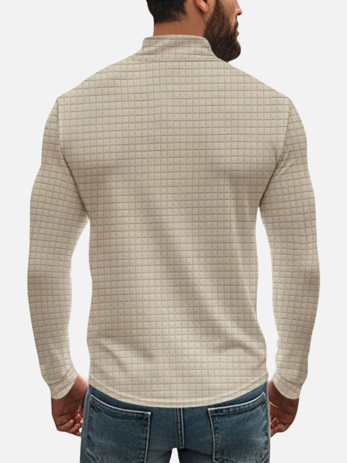 Men's Long Sleeve Quarter Zip Knit Sweater | Mock Neck