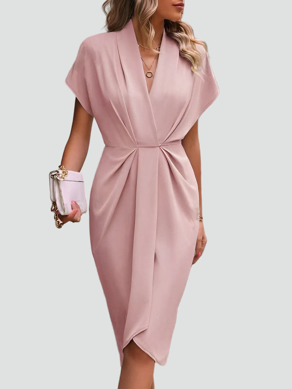 Women's Elegant Wrap Cocktail Dress | Midi