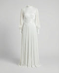 Women's Elegant Pleated Balloon-Sleeve Dress | Maxi