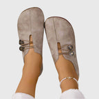 Women's Casual Wide Toe Decorative Button Detail Flat Loafers |  Slip-On