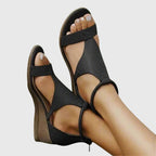 Women's Cutout Open Toe Summer Sandals | Low Wedge