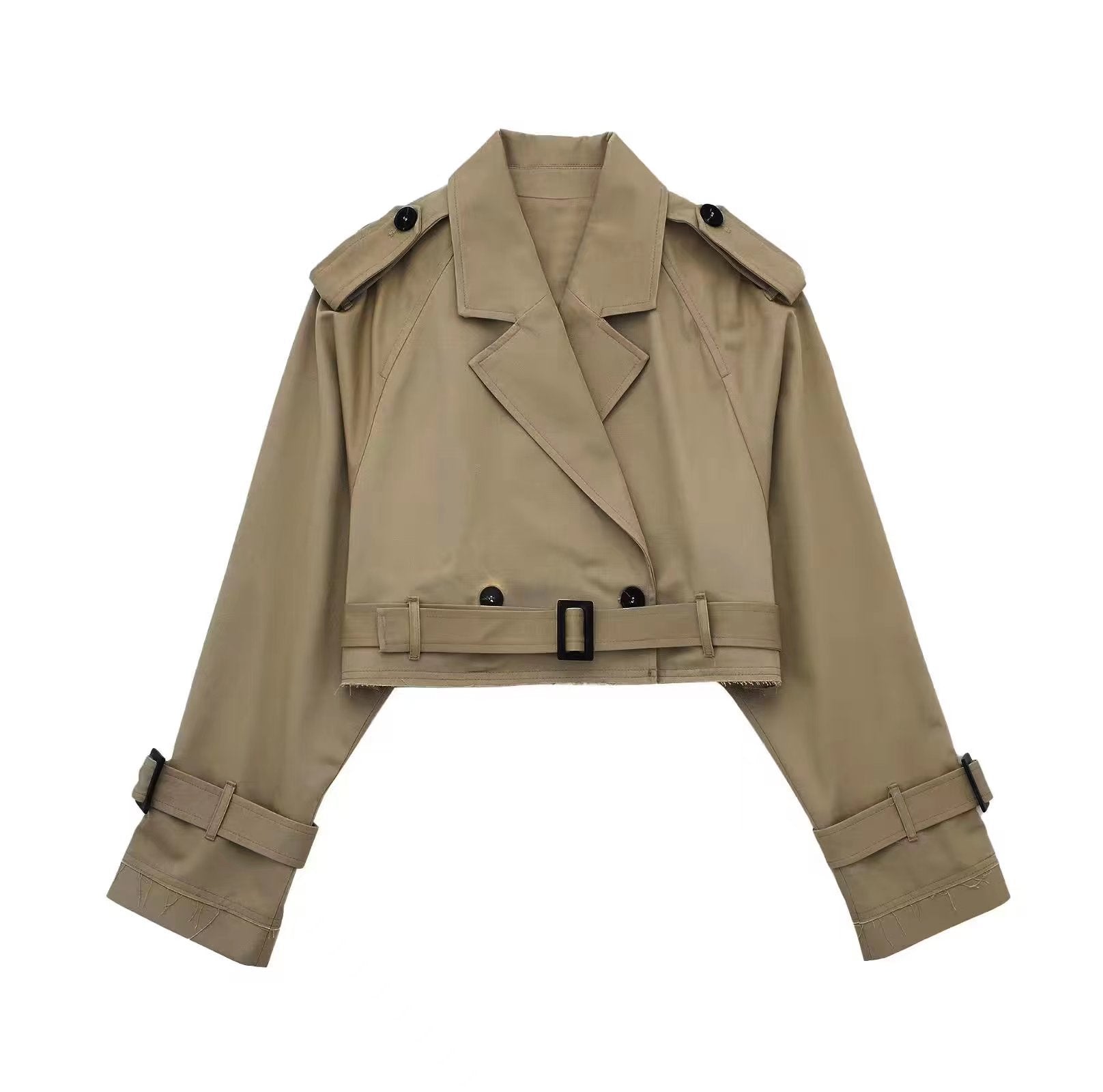 Women's Belted Cropped Trench Jacket | Winter