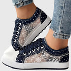 Women's Casual Polka Dot Sneakers | Lace Up