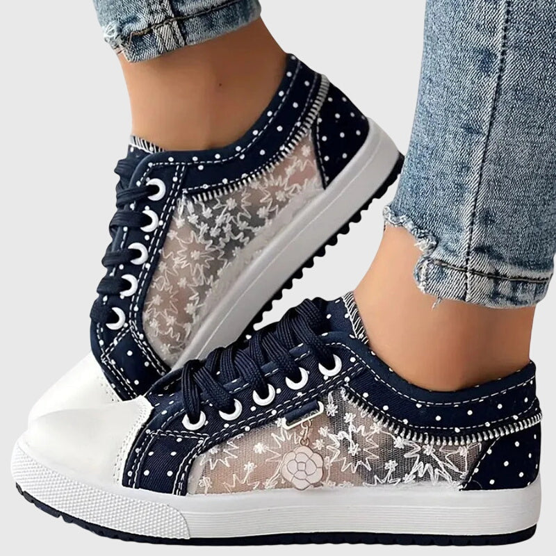 Women's Casual Polka Dot Sneakers | Lace Up