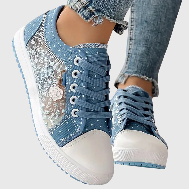 Women's Casual Polka Dot Sneakers | Lace Up