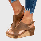 Women's Peep Toe Ankle Strap Sandals | Wedge