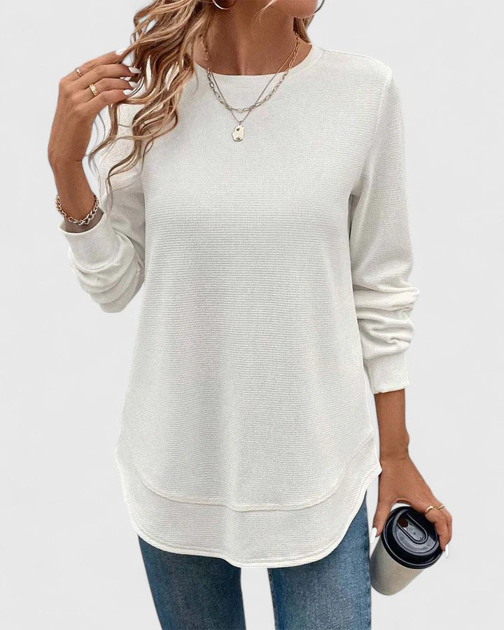 Women's Long Sleeve Round Neck Knit Sweater | Winter