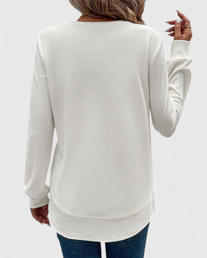 Women's Long Sleeve Round Neck Knit Sweater | Winter