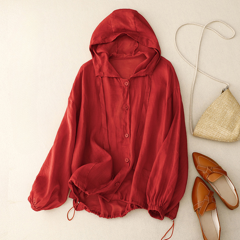 Women's Summer Hooded Jacket | Button Up