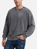 Men's Oversized Winter Washed Sweater | Crew Neck