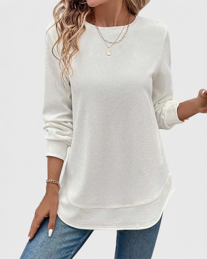 Women's Long Sleeve Round Neck Knit Sweater | Winter