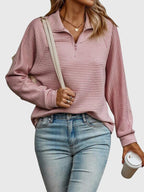 Women's Knit Collar Sweater | Quarter Zip