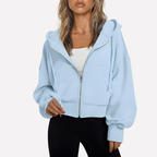Women's Cropped Zip Up Hoodie | Oversized
