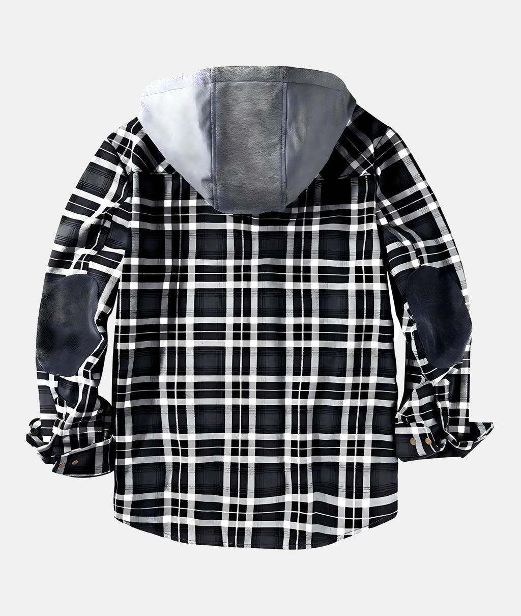 Men's Hooded Winter Shirt Jacket | Plaid