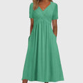 Women's Elegant Wedding Guest V-Neck Wrap Style Dress | Midi