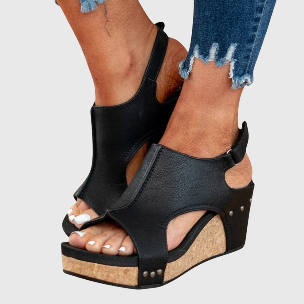 Women's Peep Toe Ankle Strap Sandals | Wedge
