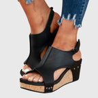 Women's Peep Toe Ankle Strap Sandals | Wedge