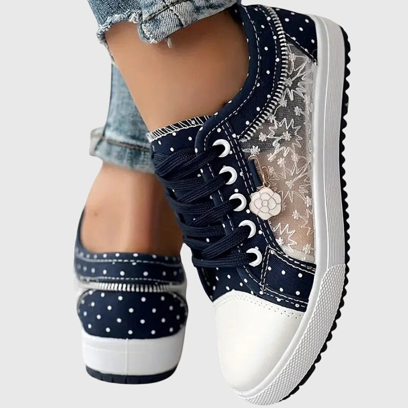 Women's Casual Polka Dot Sneakers | Lace Up