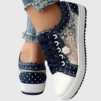 Women's Casual Polka Dot Sneakers | Lace Up