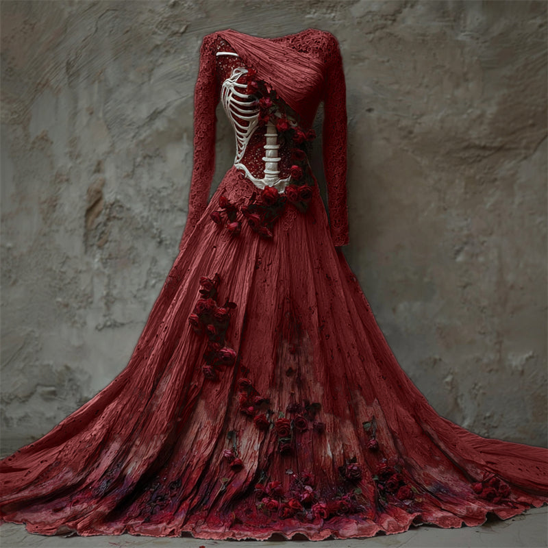 Women's Halloween Long Sleeve Maxi Dress | Party