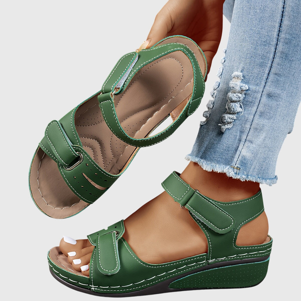 Women's Casual Comfort Ankle Strap Sandals | Hook and Loop