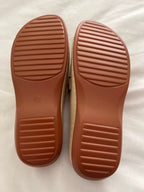 Women's Casual  Wedge Heel Slip On Sandals | Buckle Detail