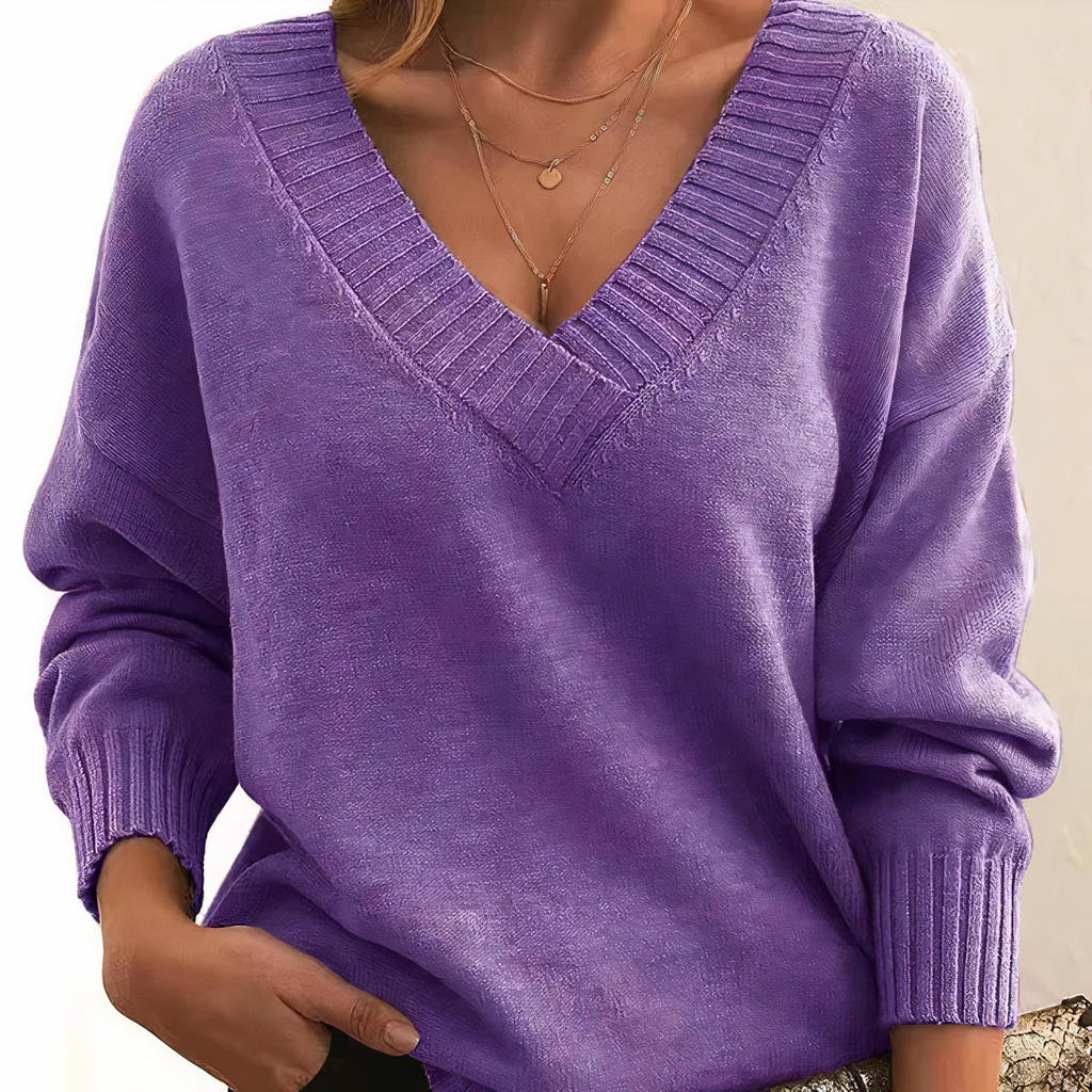 Women’s Winter V Neck Sweater | Warm