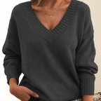 Women’s Winter V Neck Sweater | Warm
