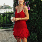 Women's Sparkling Fringe Cocktail Dress | Mini