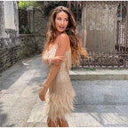 Women's Sparkling Fringe Cocktail Dress | Mini