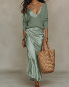 Women's Sweater and Maxi Dress Set | Elegant