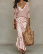 Women's Sweater and Maxi Dress Set | Elegant
