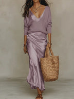 Women's Sweater and Maxi Dress Set | Elegant
