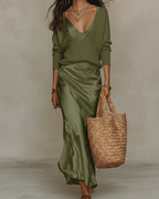 Women's Sweater and Maxi Dress Set | Elegant