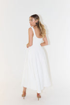 Women's Square-Neck Flared A-Line Dress | Midi