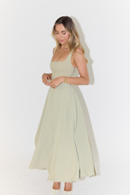 Women's Square-Neck Flared A-Line Dress | Midi