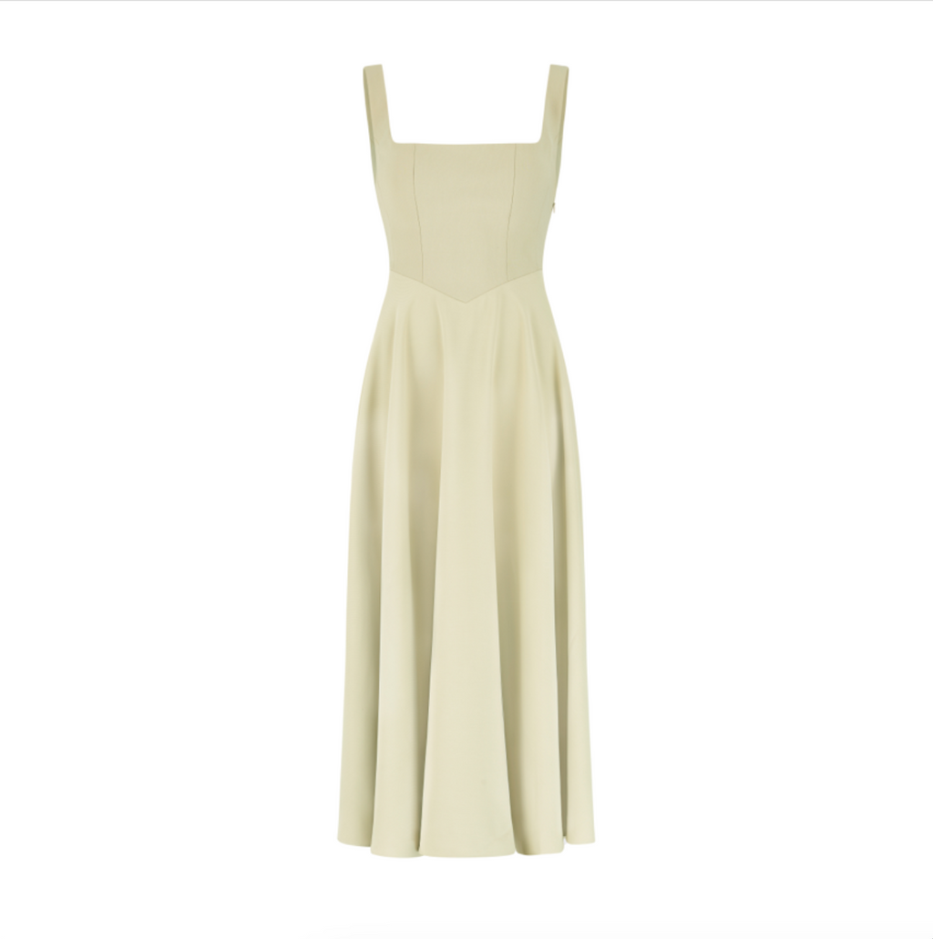 Women's Square-Neck Flared A-Line Dress | Midi