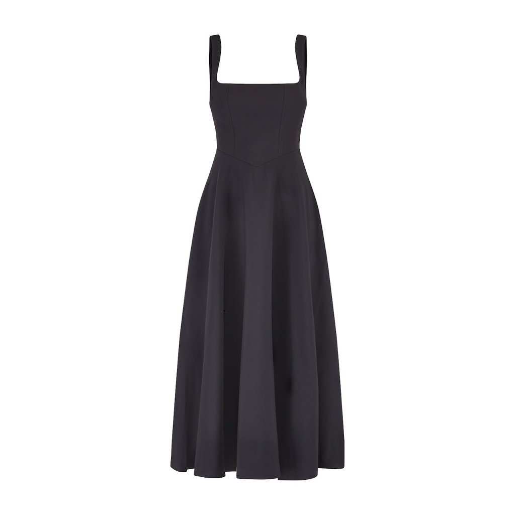 Women's Square-Neck Flared A-Line Dress | Midi