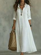 Women's Retro Ruffle Collar Dress | Sleek Fit