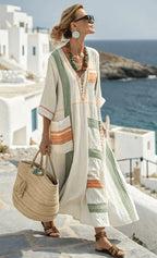 Women's V-Neck Caftan Summer Dress | Maxi