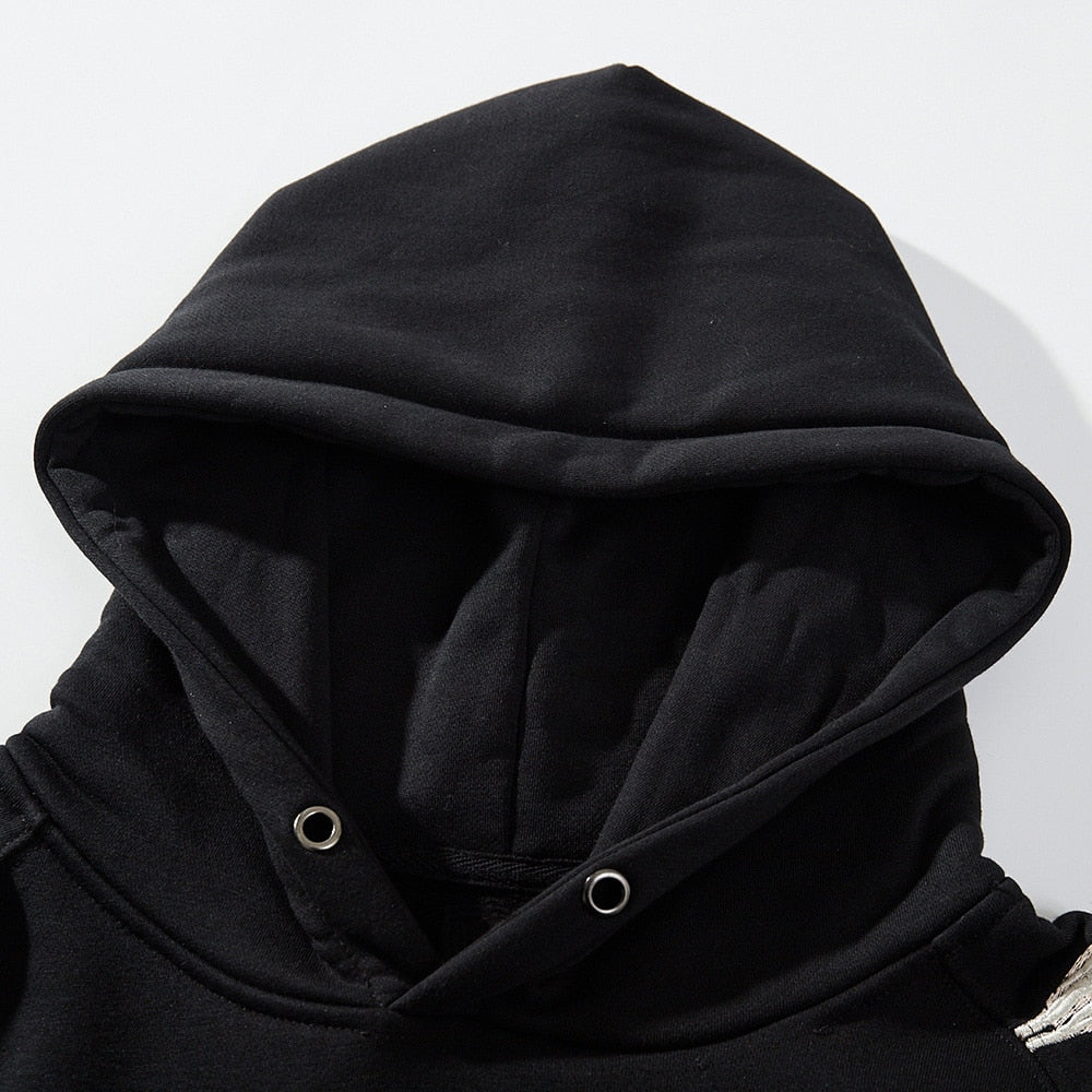 Men's Streetwear Oversized Black Hoodie | Graphic