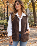 Women's Winter V-Neck Sleeveless Vest | Pockets