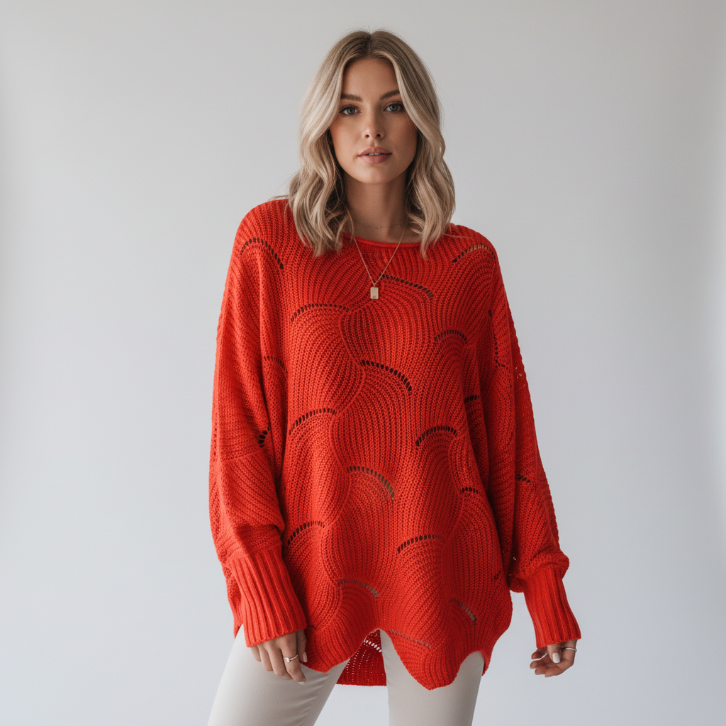 Women’s Winter Oversized Sweater | Asymmetric Hem