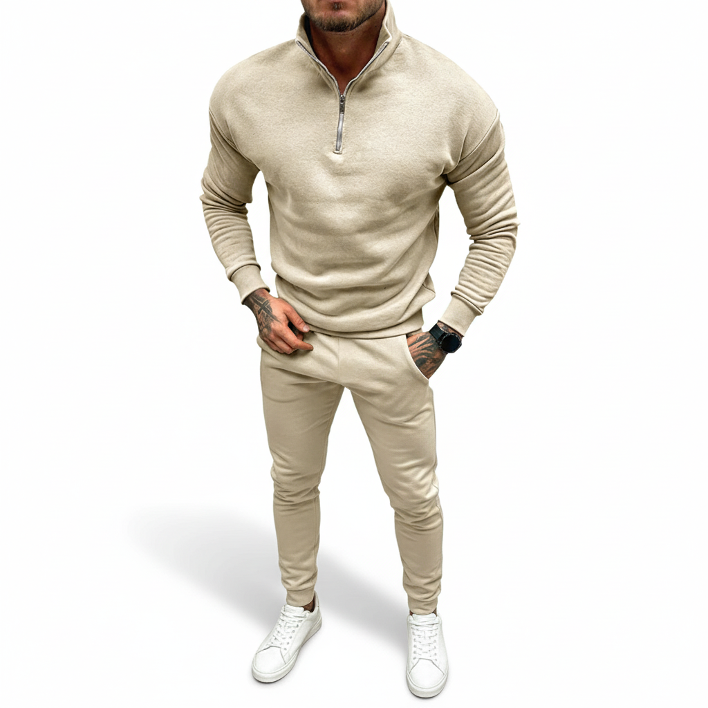 Men’s Minimal Quarter Zip Sweater | Stand Collar