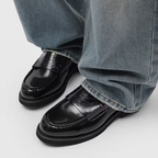 Men's Chunky Sole Embossed Strap Loafers | Slip-On