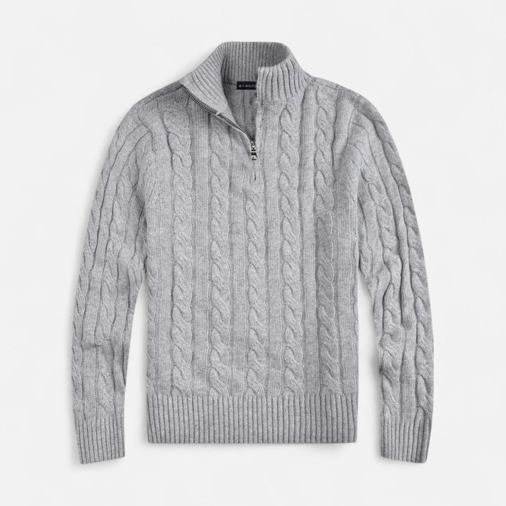 Men’s Winter Knit Quarter Zip Sweater | Long Sleeve