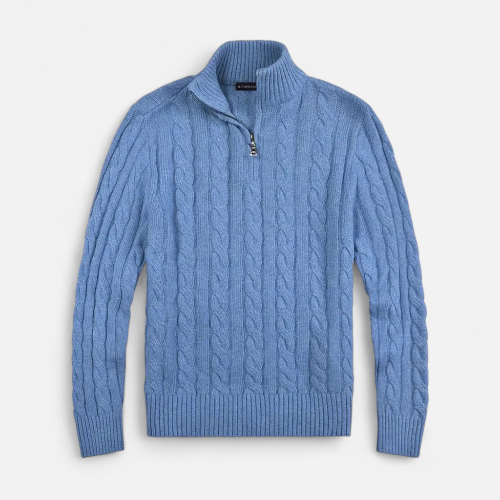 Men’s Winter Knit Quarter Zip Sweater | Long Sleeve